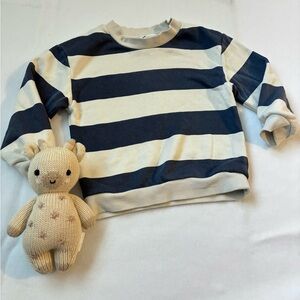 H&M Kids Navy and Cream Striped Sweatshirt